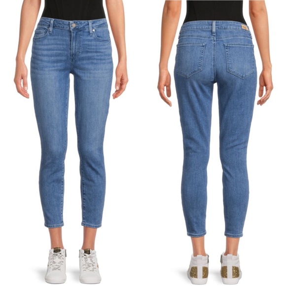 PAIGE Denim - Paige Verdugo Crop Nevada Mid Rise Medium Wash Classic Denim Blue Jean
